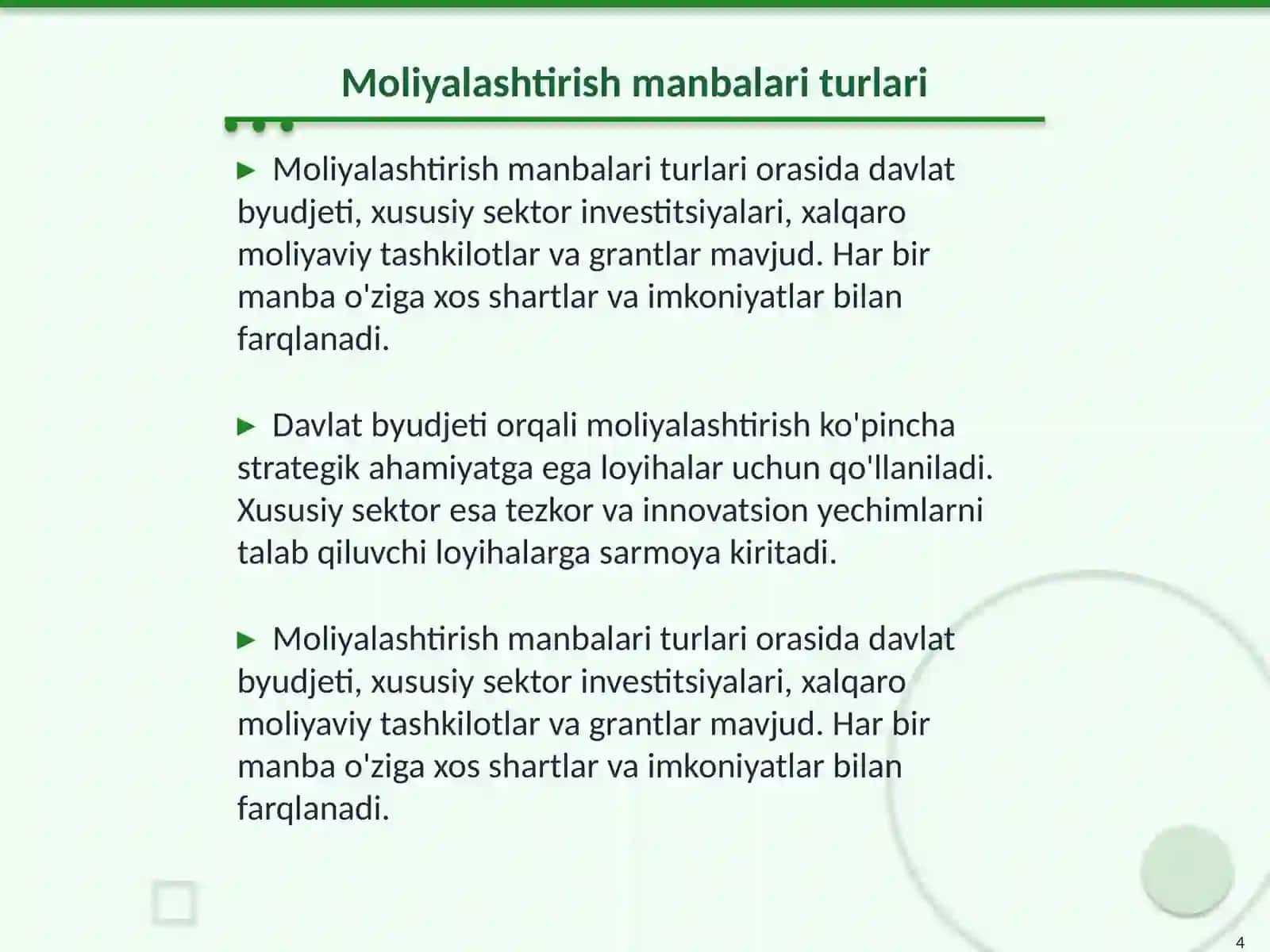 Innovatsiya faoliyatini moliyalashtirish 4