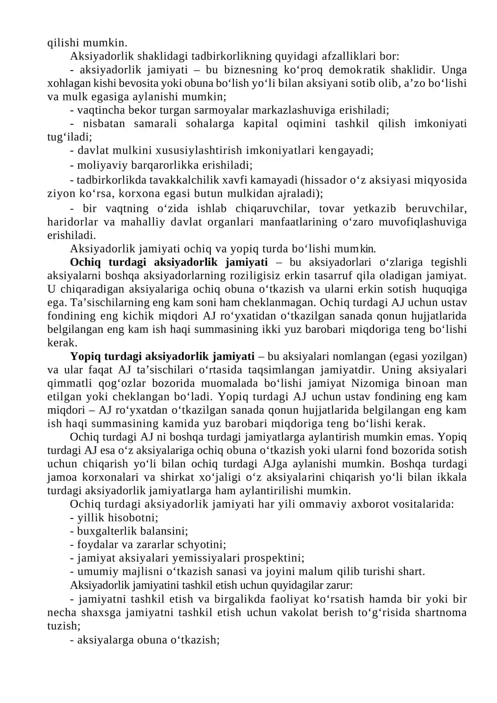 Tadbirkorlik faoliyatining shakllari 4