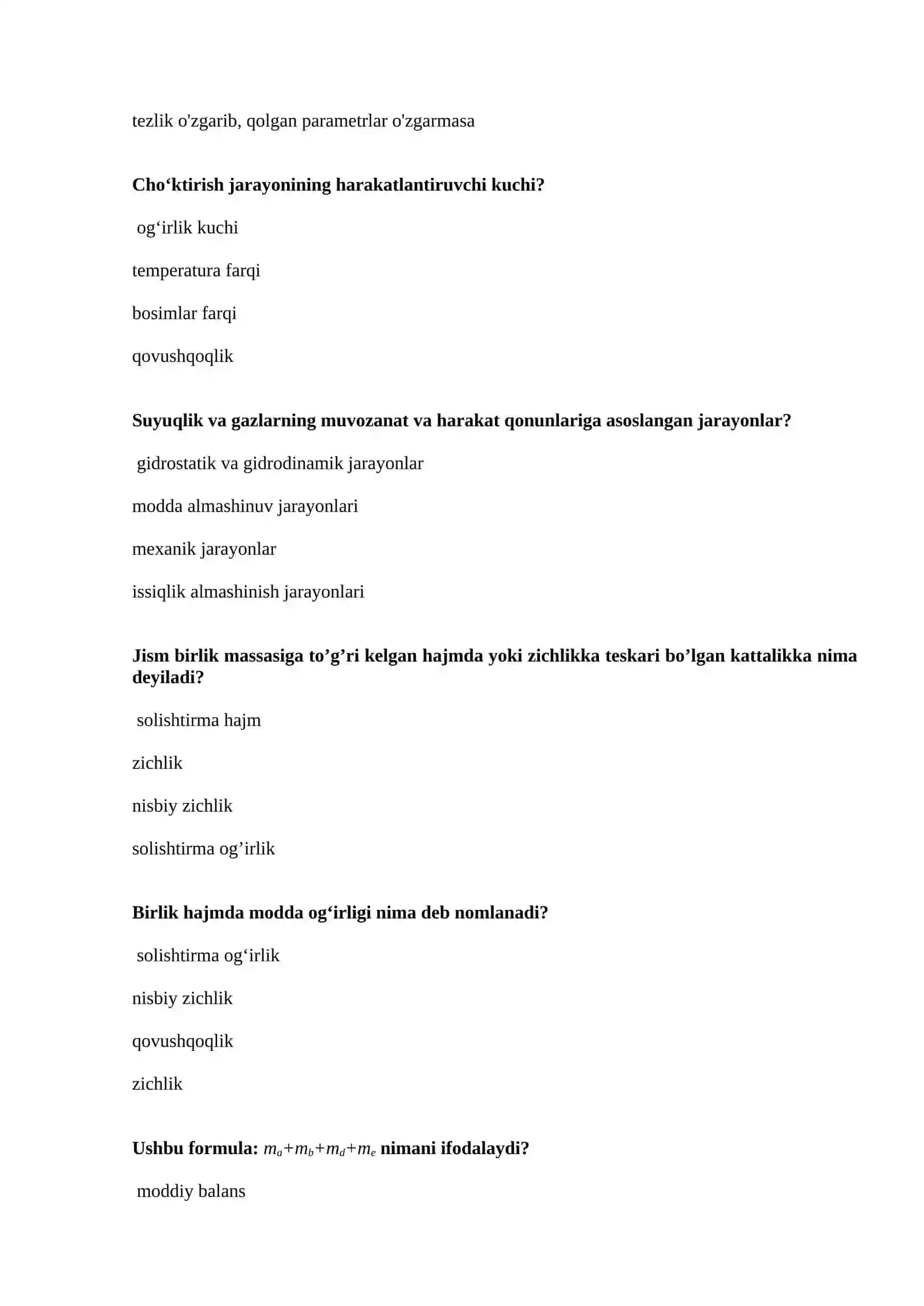 Texnologik mashina va jihozlardagi jarayonlar 4