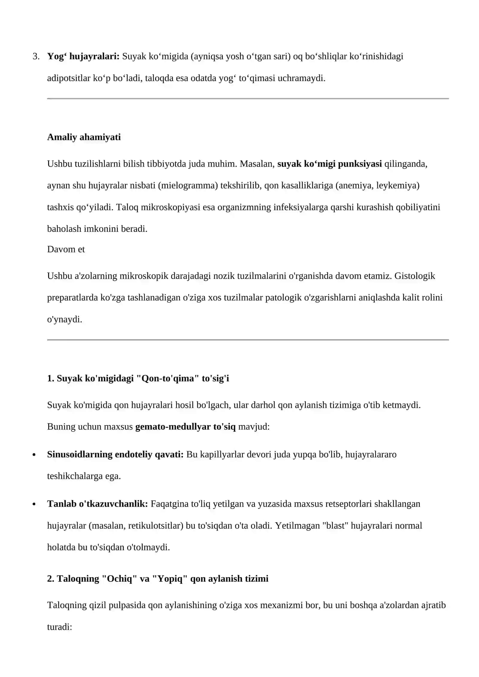 Suyak ko`migini tuzulishini, taloq tuzulishining mikroskopik ko`rinishi 4