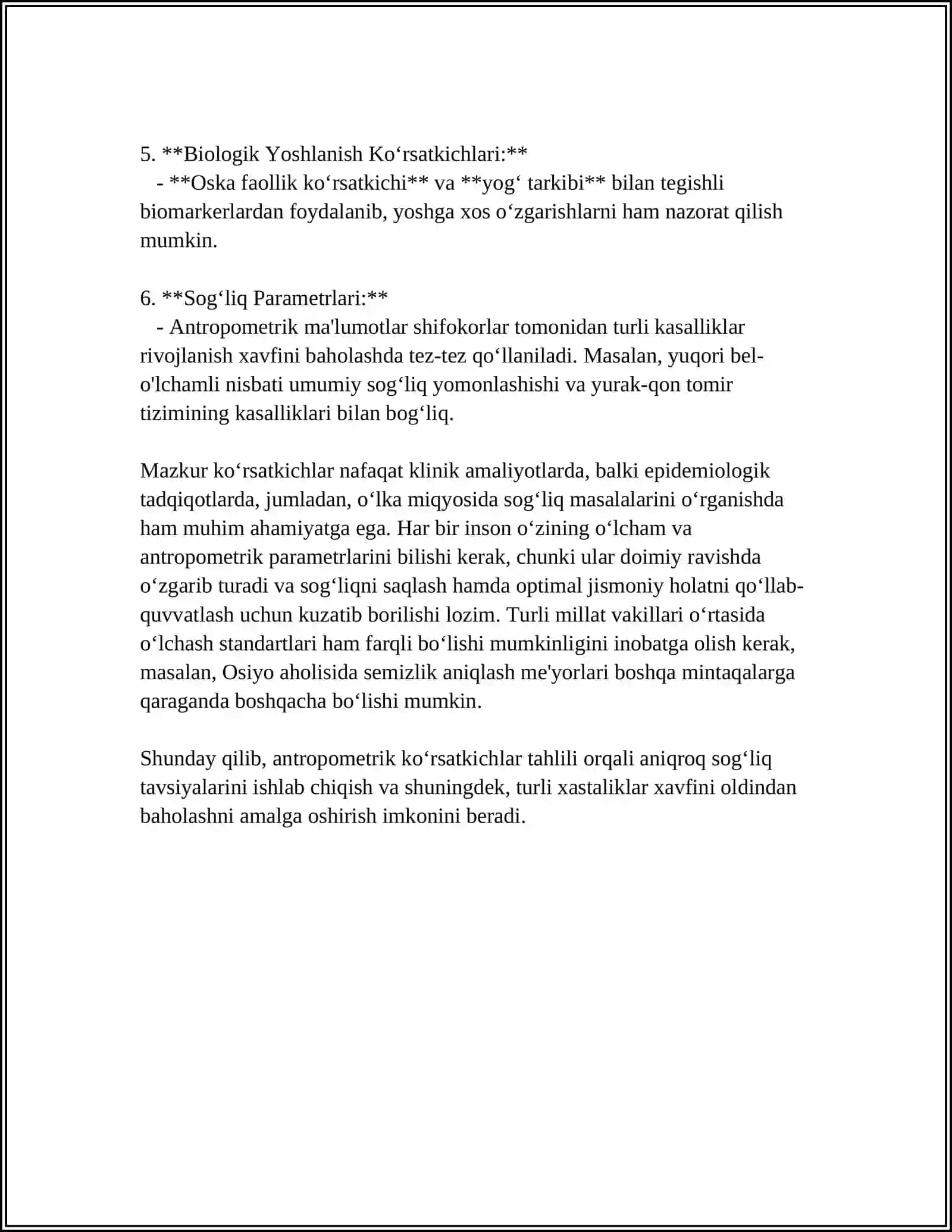 INSON ANTROPOMETRIK KO‘RSATKICHLARINING FAOLIYAT XAVFSIZLIGIGA TA’SIRI 4