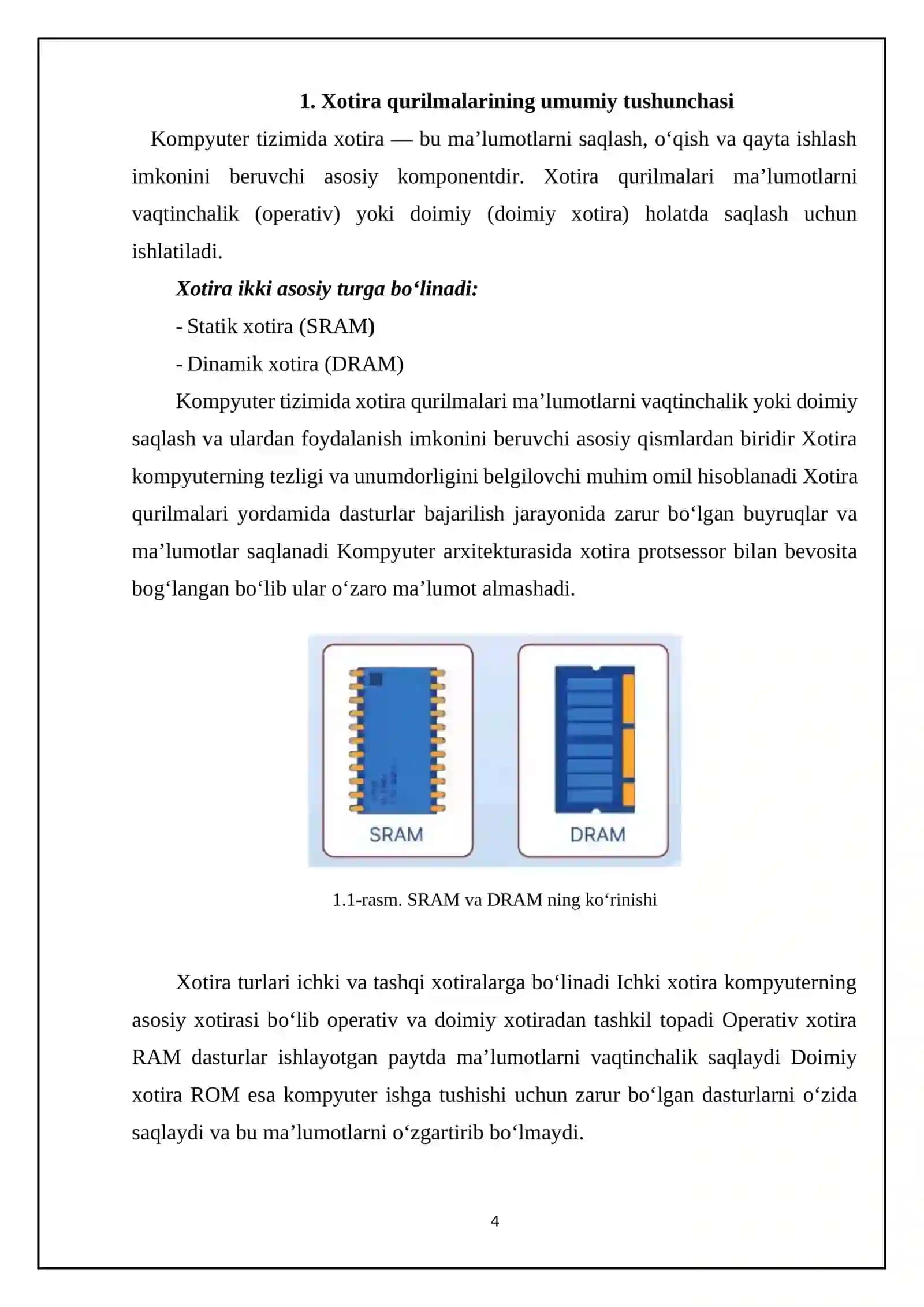 “Dinamik xotira qurilmalari” 4