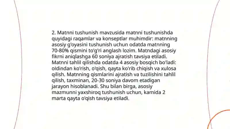 PIRLS xalqaro baholash dasturining standartlarda belgilangan kompetensiyalar 4