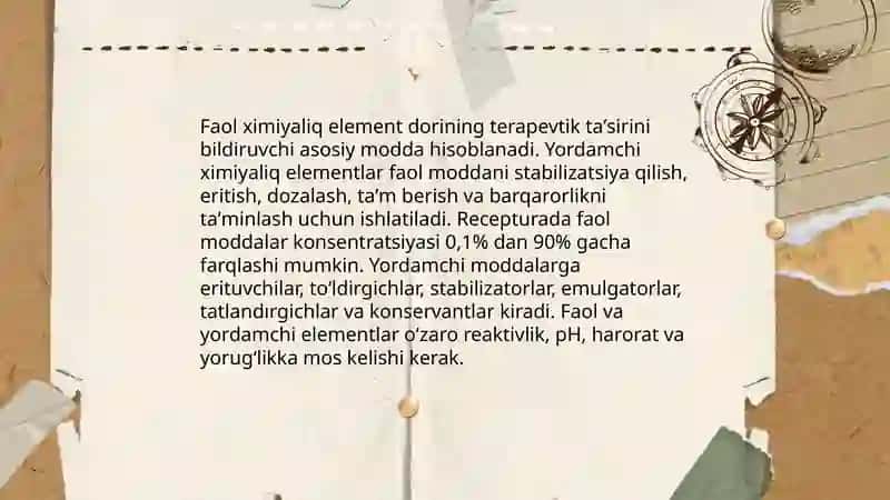 Recepturada ximiyaliq elementlar 4