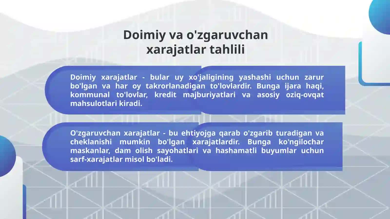 Uy-xo'jalikining istemol byudjeti va xarajatlar tarkibi tahlili 4