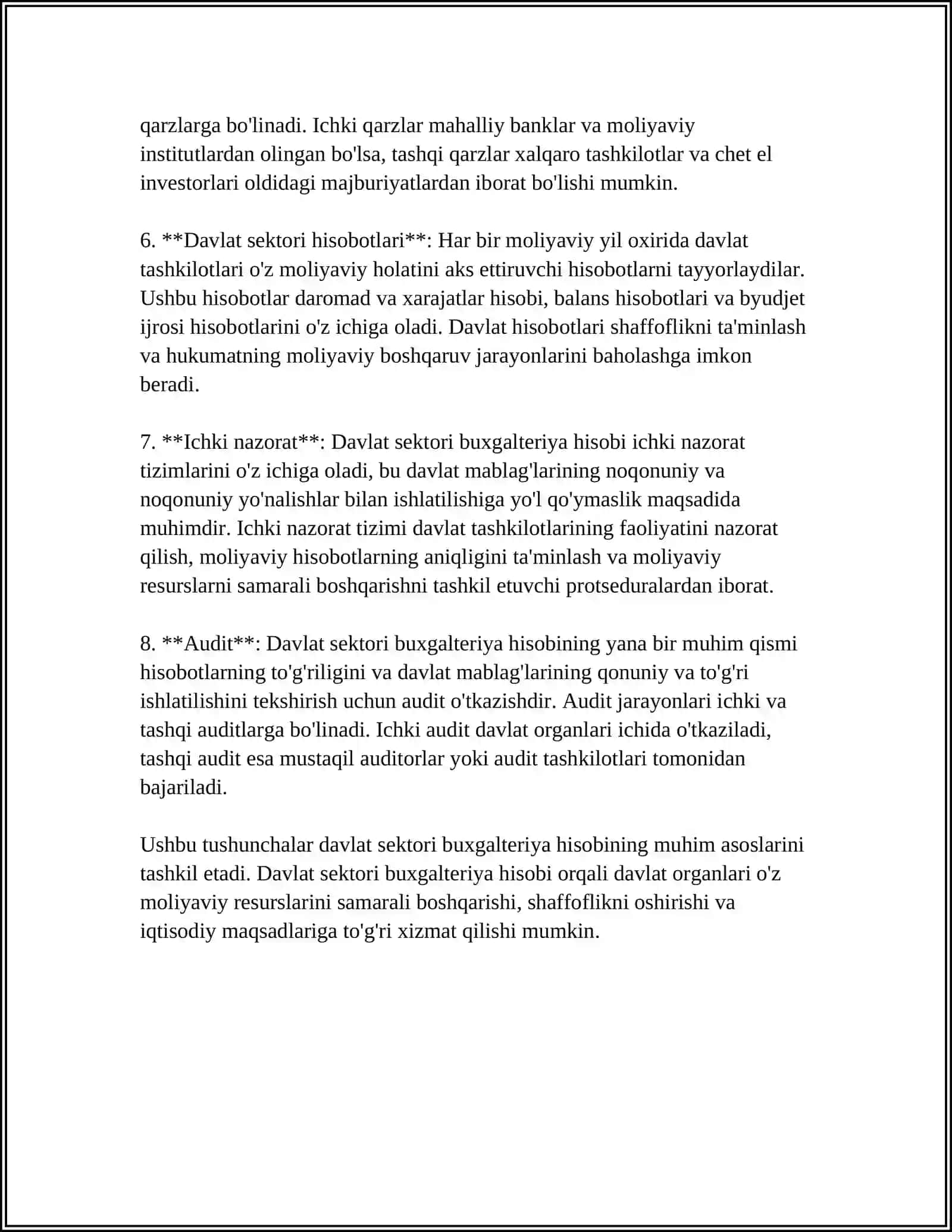 DAVLAT SEKTORI BUXGALTERIYA HISOBINI TASHKIL ETISH VA YURITISH 4