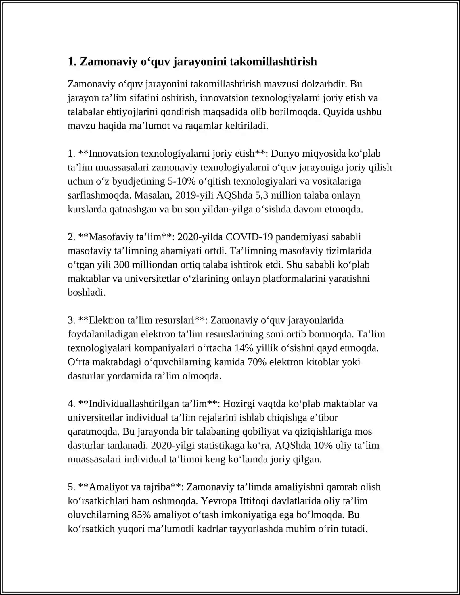 ZAMONAVIY OʻQUV JARAYONINI TAKOMILLASHTIRISHDA PEDAGOGIKNING SHAXSIY VA KASBIY OʻZINI-OʻZI RIVOJLANTIRISH METODIKASI 4