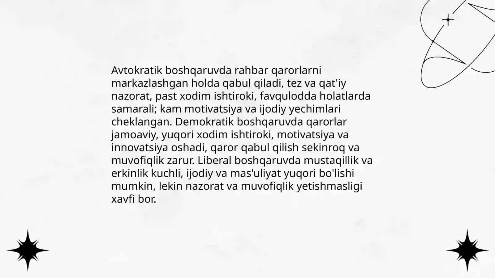 Boshqaruv usullari (tahlili va ta'sir ko'rsatish usullari) 4
