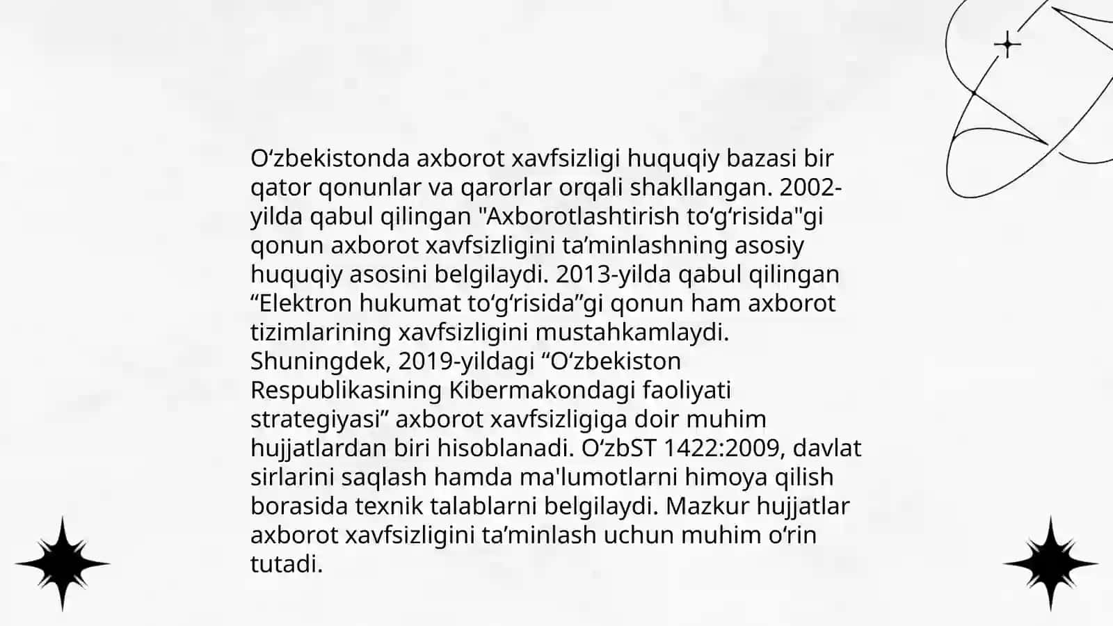 O'zbekistonda axborot xavfsizligining ma'naviy va huquqiy asoslari 4