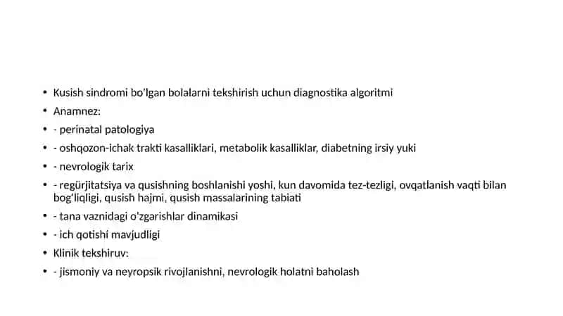 "Chaqloqlarda qusish sindromi" 4