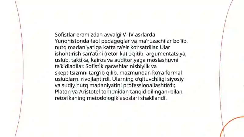 Antik davrda notiqlik va nutq madaniyatining tarixiy rivojlanishi 4