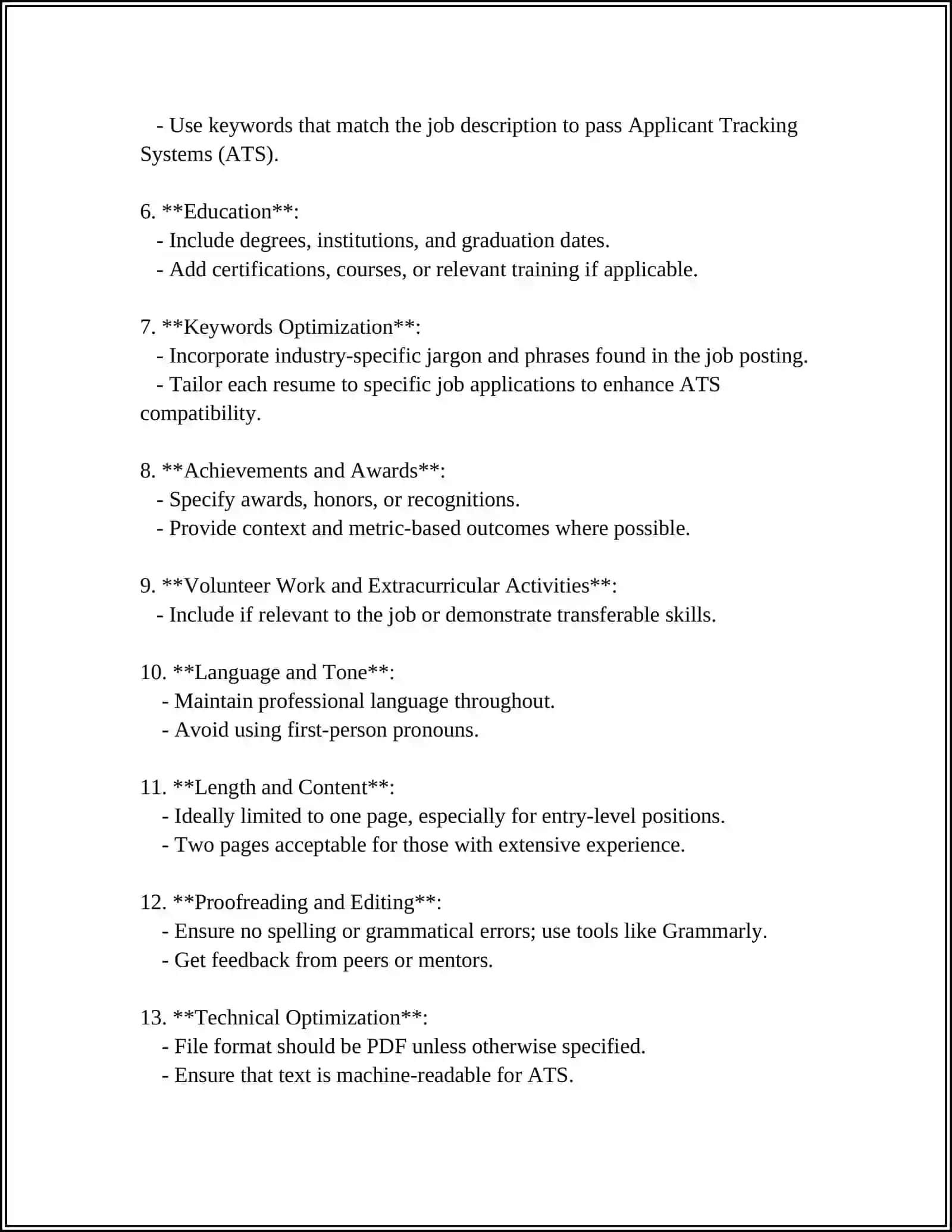 Resume Writing and Optimization: A Comprehensive Guide 4