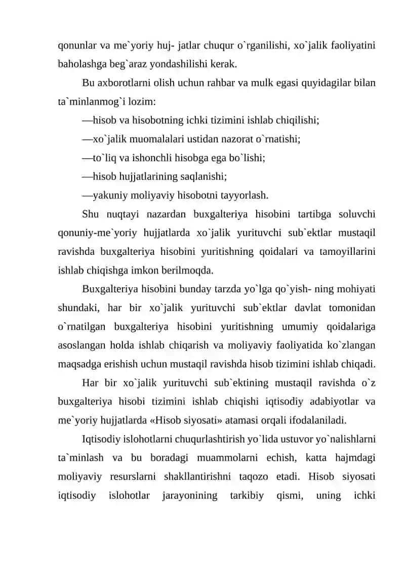 XO'JALIK YURITUVCHI SUBYEKTLAR XISOB SIYOSATI AUDITI 4