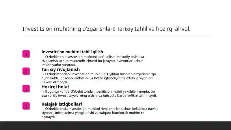 O'zbekistonda investitsiyalarni jalb qilish strategiyalari 4