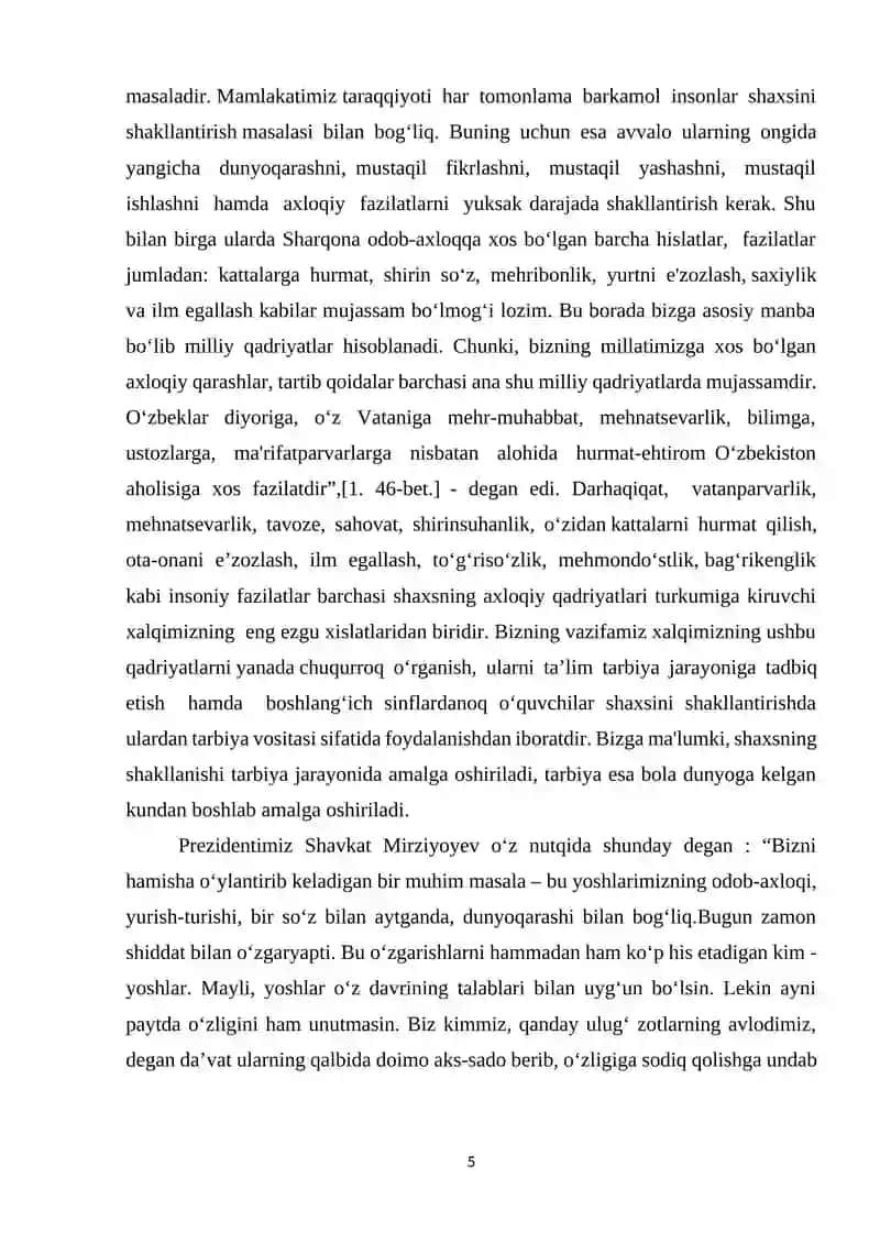 BOSHLANG‘ICH SINFLARDA TARBIYA JARAYONI MOHIYATI VA MAZMUNI 4