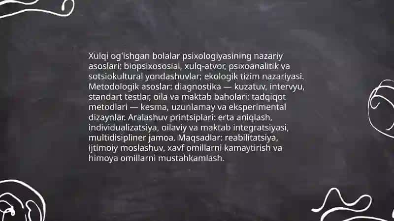 Deviant xulq atvor (xulqi og'ishgan) bolalar psixologiyasi 4