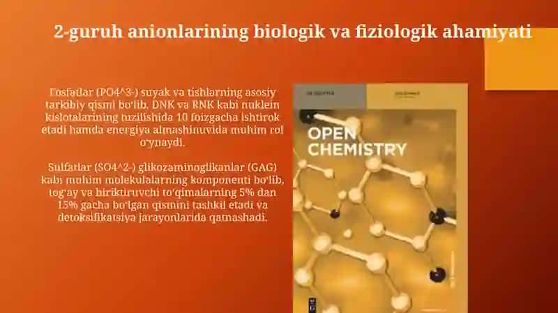 1, 2, 3 guruh anionlarini biologik ahamiyati. Nitrat anionini aniqlash reaksiyasi 4