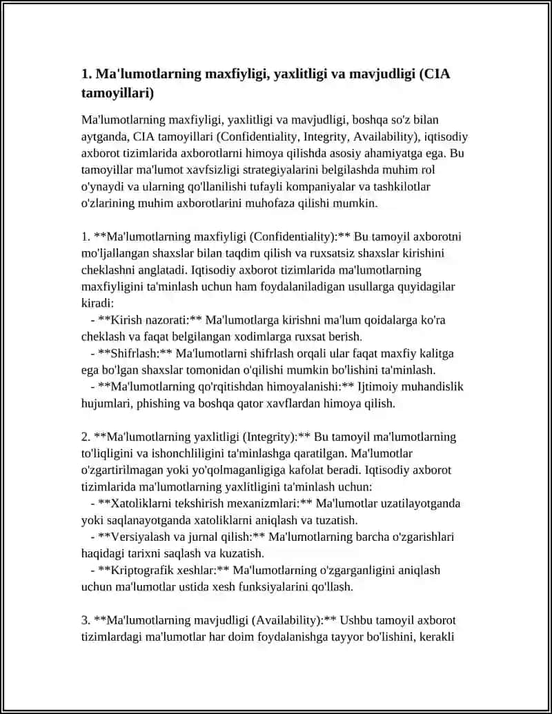 IQTISODIY AXBOROT TIZIMLARIDA AXBOROTLARNI HIMOYALASH USULLARI 4