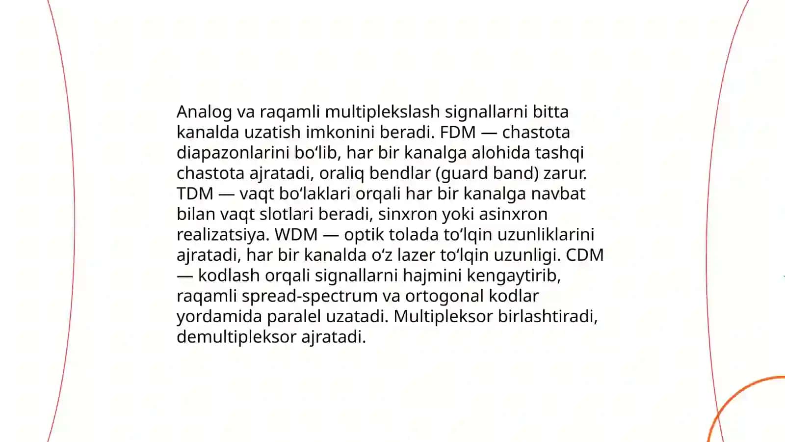 Multipleksor va demultiplekorlarni ishlash prinsiplari 4