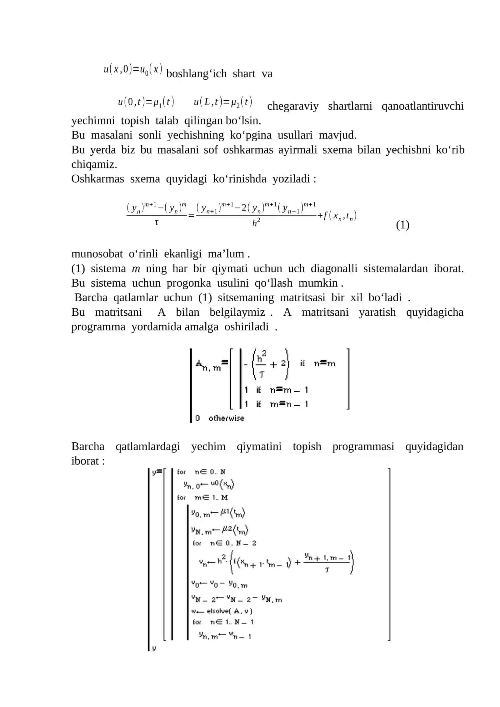 MATHCADDA DIFFERENSIAL TENGLAMALARGA QUYILGAN MASALALARNI YECHISH 4