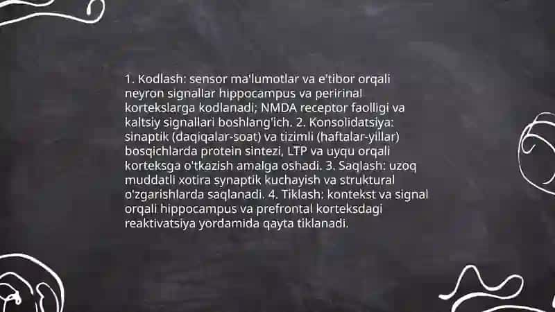 Xotira va uning nerv fiziologik asoslari 4