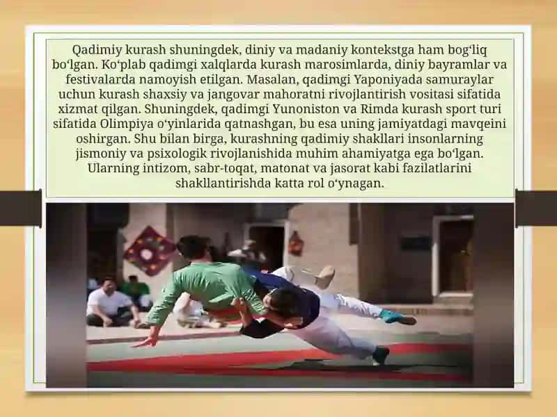 Kurashning kelib chiqishi va qadimiy shakllari 4