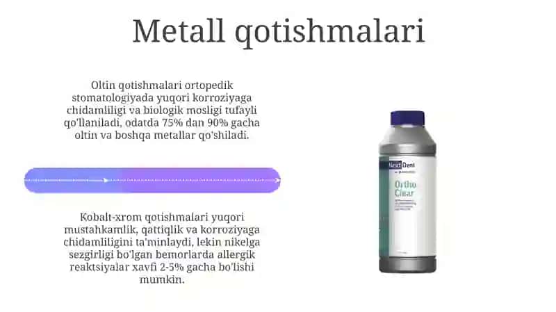 Ortopedik stomatologiyada ishlatiladigan materiallar 4