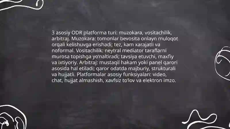 Onlayn nizolarni hal qilish (ODR) ta'rifi va mohiyati 4