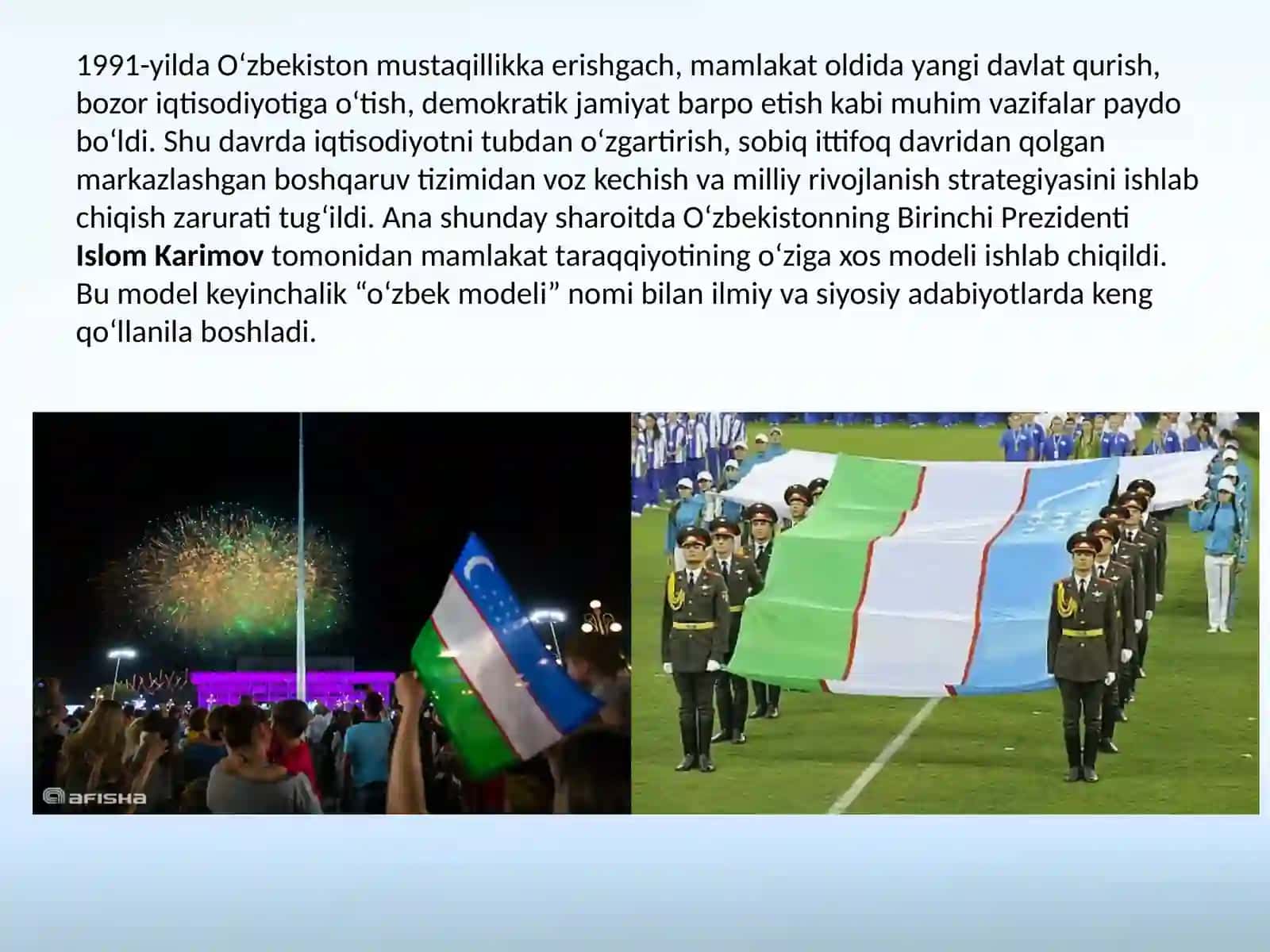 Oʻzbekistonning taraqqiyotining oʻzbek modeli 4