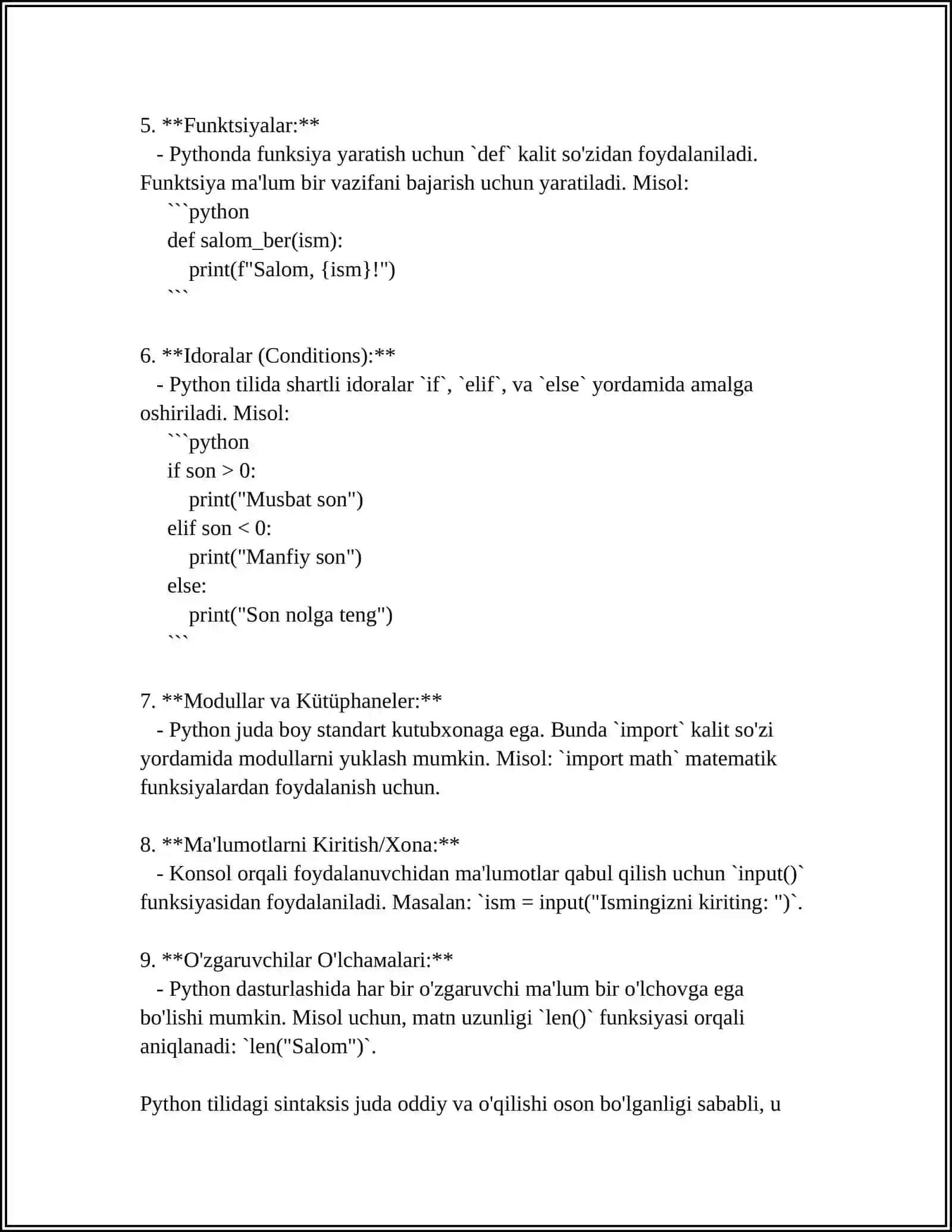 PYTHON DASTURLASH TILI IMKONIYATLARI 4