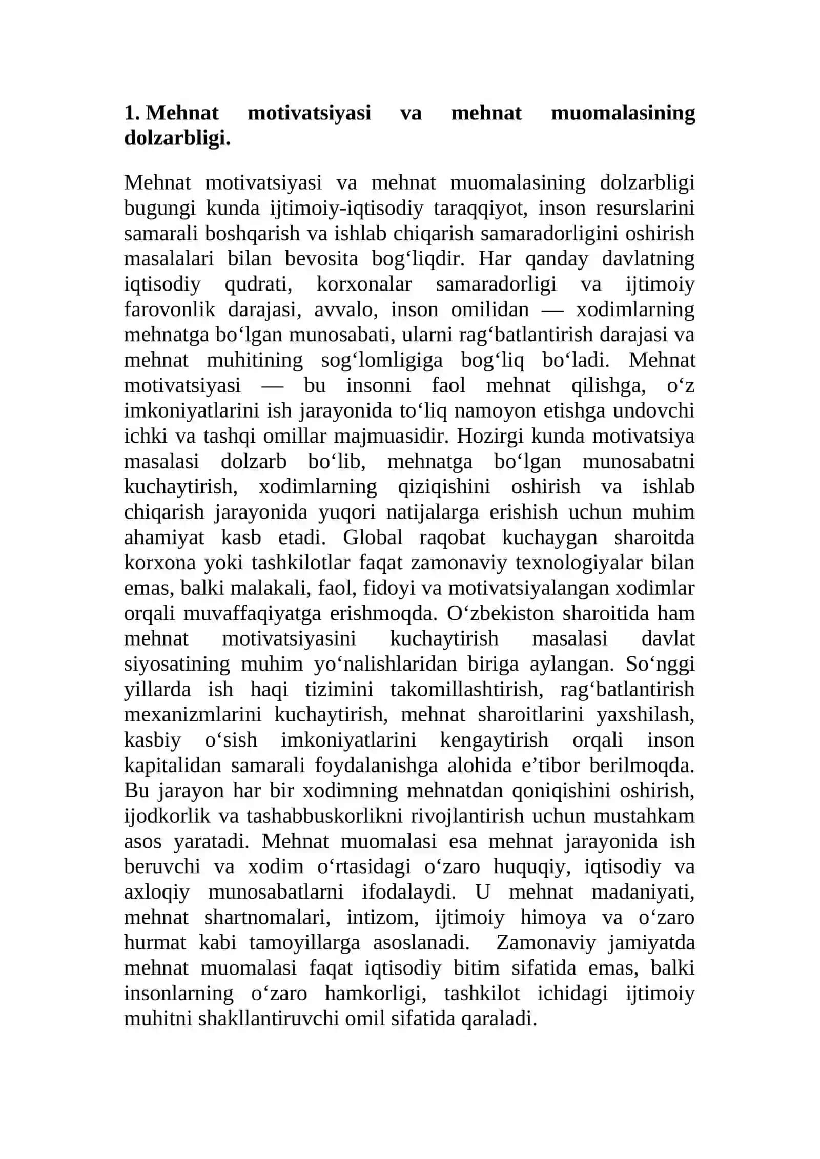 Mehnat motivatsiyasi va mehnat muomalasi 4