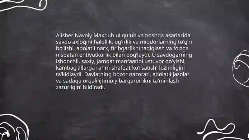 Alisher Navoiyning,,Maxbub ul qulub‘‘ va boshqa asarlaridagi iqtisodiy g‘oyalar 4