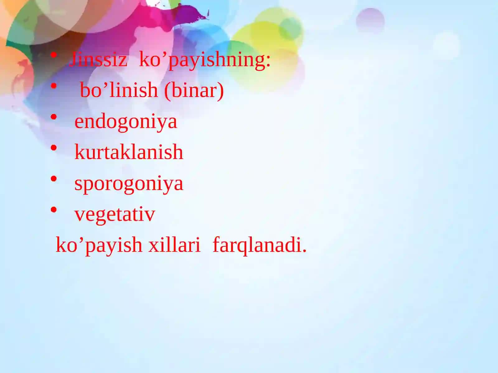 Organizmlarning ko’payishi 4