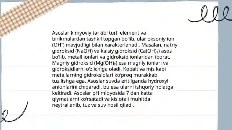 Asoslarning turlari nomenklaturasi va strukturasini ifodalash 4