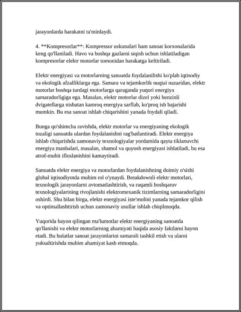 ELEKTR ENERGIYANI XALQ XO'JALIGIDA ISHLATILINISHI 4