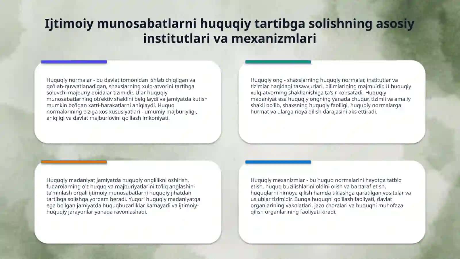Ijtimoiy munosabatlarni huquqiy jihatdan tartibga solish 4