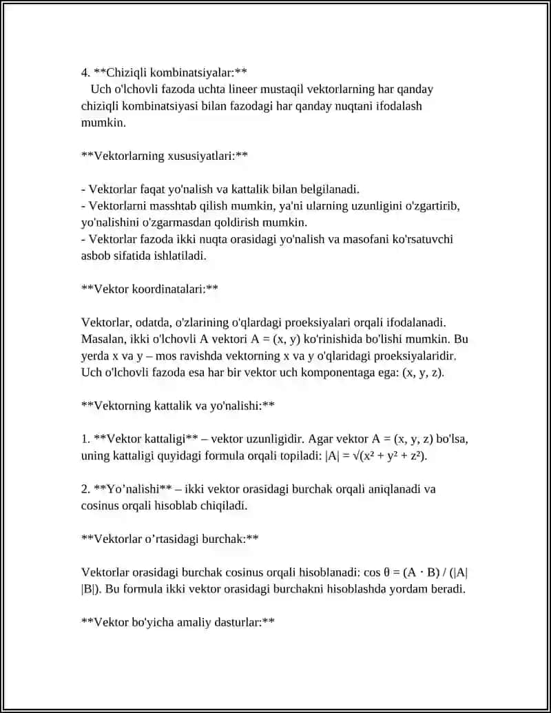 BIOLOGIK TIZIMLARNI MODELLASHTIRISHDA VEKTOR HISOB TATBIQLARI 4