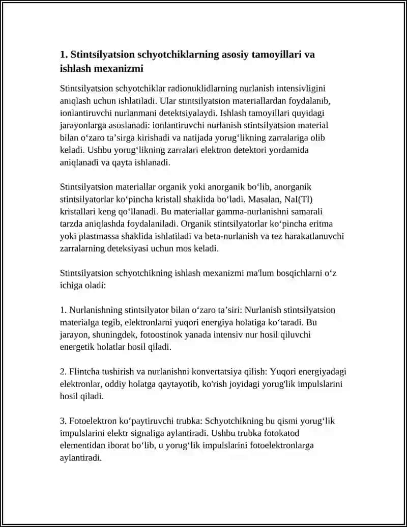 STINTSILYATSION SCHYOTCHIKLAR BILAN RADIOKTIVLIKNI OʻLCHASH 4