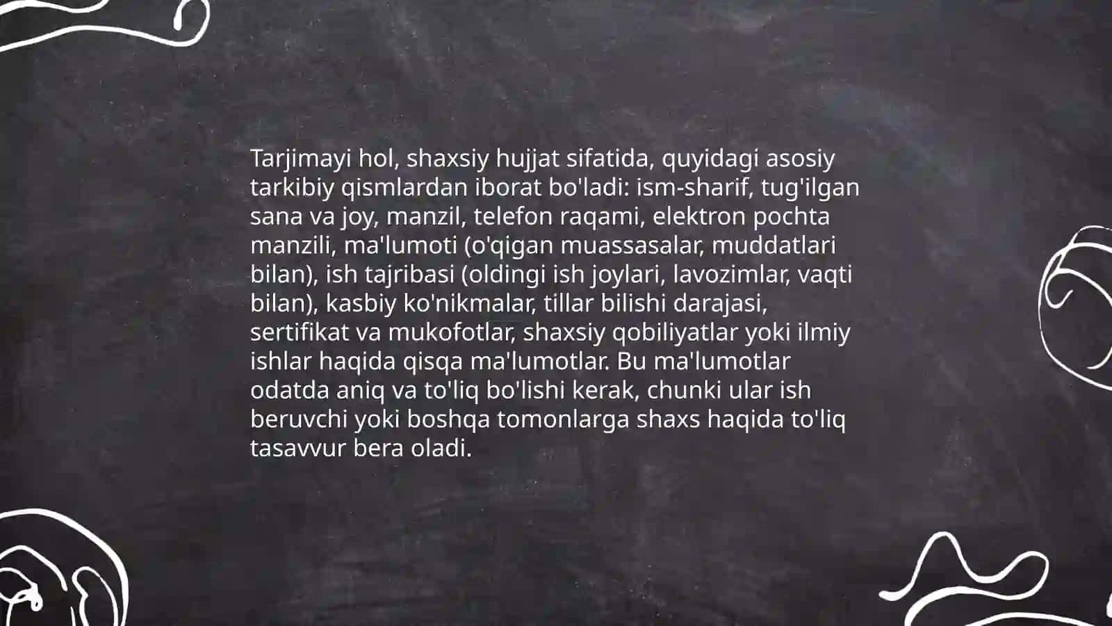 Tarjimayi hol va uning oʻziga xos xususiyatlari 4