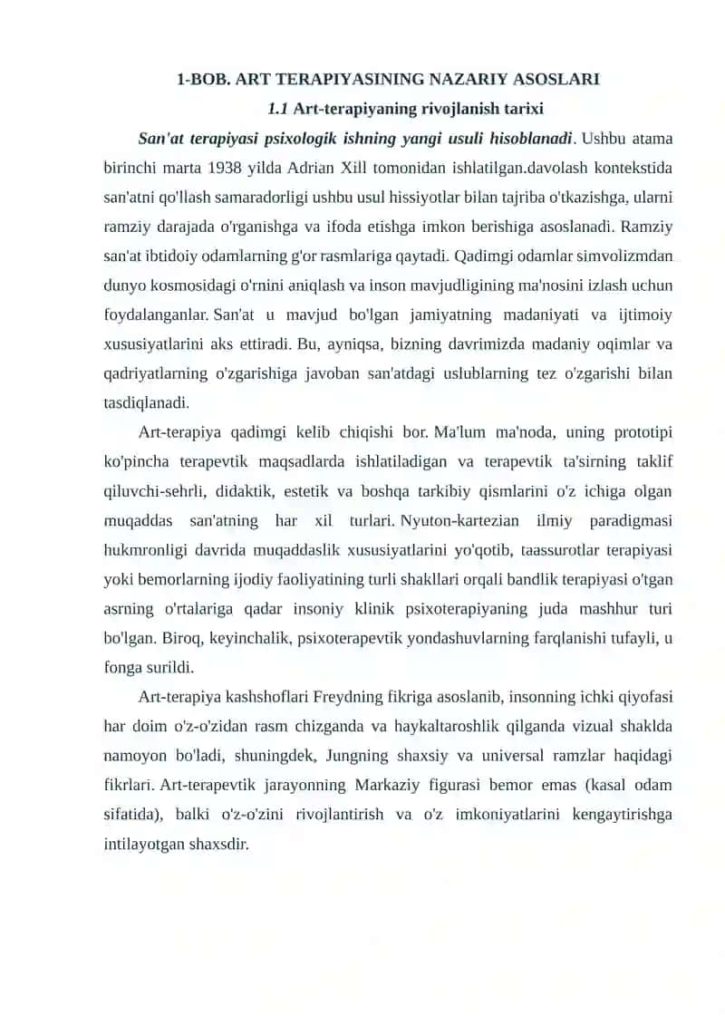 ART - TERAPIYA ORQALI BOLALARDAGI PSIXOLOGIK MUOMMOLARNI ANIQLASH 4