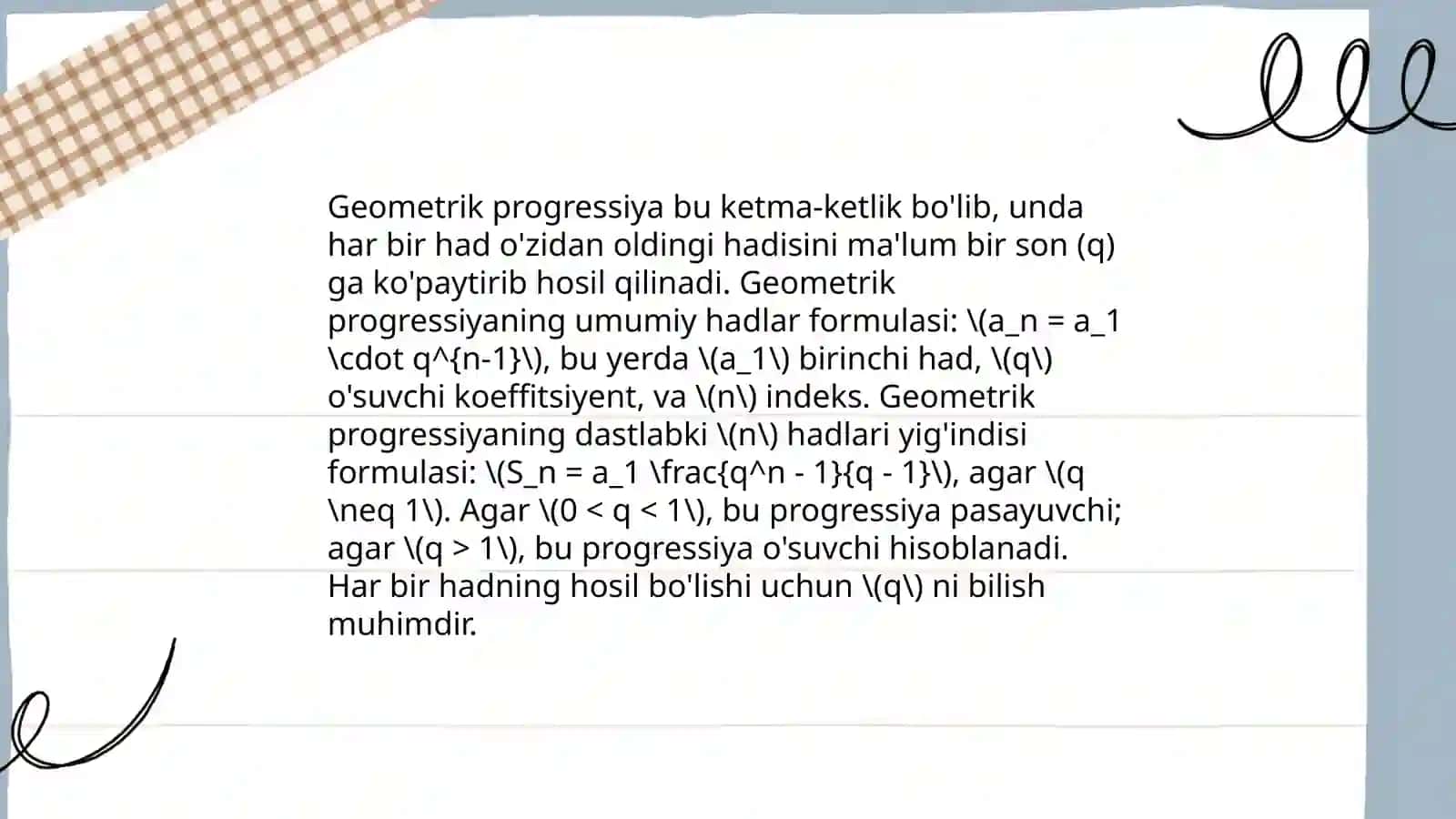 Arifmetik va geometrik progressiya 4