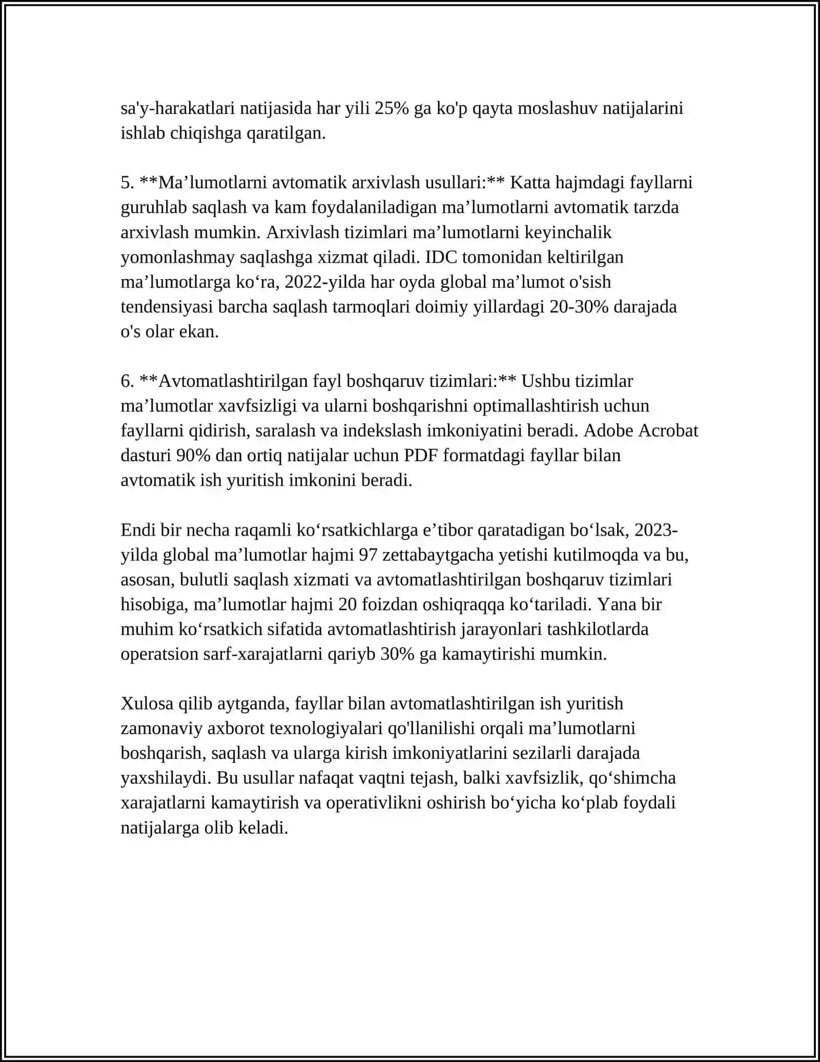 Fayllar bilan ish yuritishning avtomatlashtirilgan usullari 4
