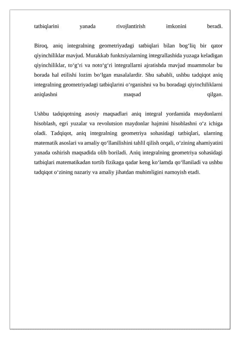 ANIQ INTEGRALNING GIOMETRIK TATBIQLARI 4