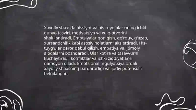 Xayol shaxsning emotsional iroda viy jabhalari Xissiyot 4