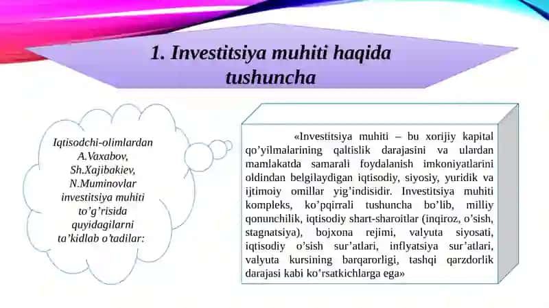 O’ZBEKISTONDA INVESTITSIYA MUHITINI YAXSHILASH YO’LLARI 4