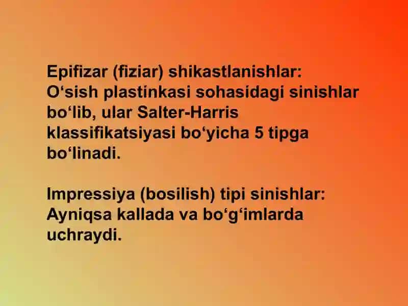 Bolalarda suyak shikastlanishini oziga hosligi 4
