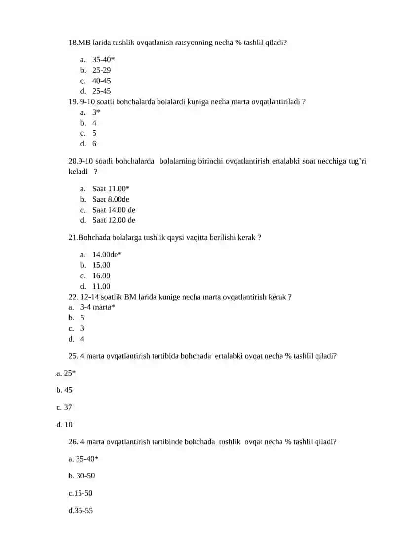 MBM larida ovqatlanishga gigienik baha beriw. Maktabda ovqatlanishga gigienik baha beriw 4