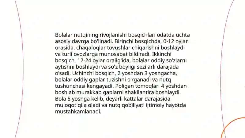 Nutqi toʻliq rivojlanmagan bolalar nutqini tekshirish 4