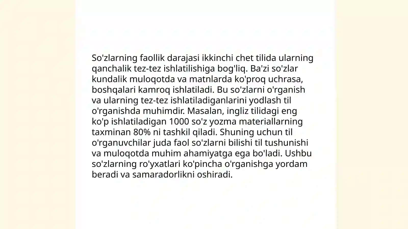 Faol hamda faol bo'lmagan so'zlarni fa'ol so'zlarga aylantirish 4