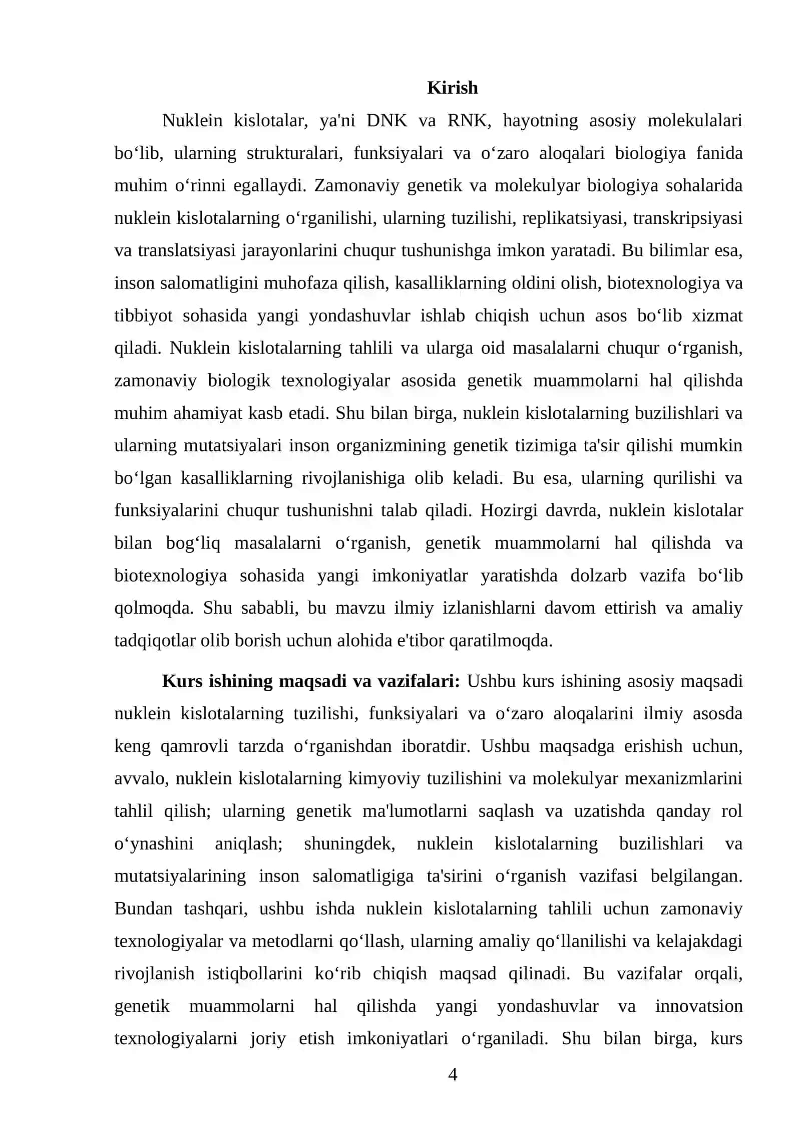 NUKLEIN KISLOTALAR HAQIDA MASALALAR YECHISH METODIKASI 4